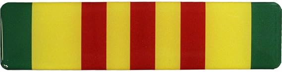 Flagline Vietnam Veterans Flag 3D Domed Decal Sticker (Long), 1 inch x 4.25 inch - Made in the USA