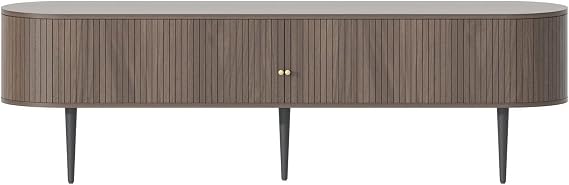 TV Stand Solid Walnut- Minimalist Media Console with Ample Storage Space 54/71in (54.3x15.7x21.8in)
