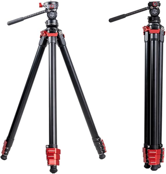 IFOOTAGE Travel Tripod TA3B with K3 Fluid Head Video Tripod | Professional Travel Video Tripod Kit for Canon Nikon Sony Olympus Panasonic DSLR Camera