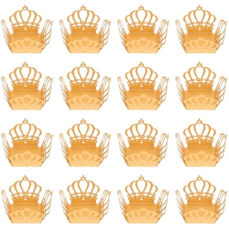 50pcs Chocolate Tray Wedding Crown Mini Paper Plates Baking Cups Cupcake Liners Candy Chocolate Liners Truffle Wrappers Truffle Wrappers Paper Candy Cup Golden