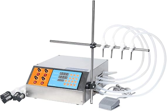 ZONEPACK 4 Heads Nozzles Liquid Filling Machine 3-4000ml Liquid Filling Machine Stainless Steel Filling Machine for Alcohol Perfume Water Milk Bottler Filler