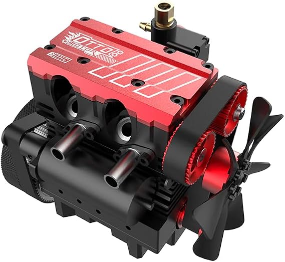 7cc SOHC Inline Twin-Cylinder 4-Stroke Nitro & Methanol Engine Model Kit - FS-L200AC-OT (Engine Model Only)