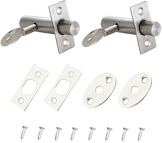 Security Deadbolt 2pcs Stainless Steel Mortice Door Lock Bolt Thumb Turn Anti-Theft