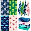 4 Packs Oversized Thin Beach Towel Set XL Extra Large Big 36 x 72 in Clearance Travel Towels Soft Swim Blanket for Adult Women Men Chair Cover Accessories Essentials Blue Shark Turtle Pink Flamingos