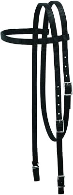 Weaver Leather Nylon Browband Headstall Black 35-2003-BK Horse