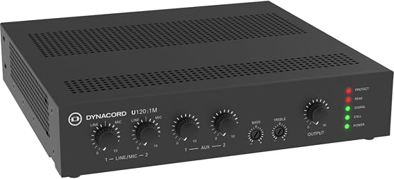 Dynacord DYN-U120-1M-US 120W 1 Channel Small Or Medium Sized Installation Mixer Amplifier Black