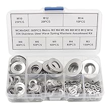 385PCS Metric M3 M4 M5 M6 M8 M10 M12 M14 304 Stainless Steel Wave Spring Washers Assortment Kit