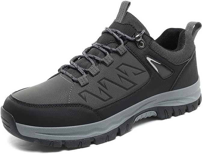 Men's Waterproof Hiking Shoes Breathable Outdoor Trekking Sneakers Slip-Resistant Trail Walking Shoes, Durable Work Shoes for Fall & Winter