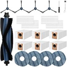 21 Pcs Accessories Kit Compatible with eufy Vacuum Omni C20, Replacement Parts include 1 Main Brush, 4 Side Brushes, 6 Dust Bags, 4 Mop Pads, 4 Washable Filters, 1 Cleaning Tool and1 Screwdriver