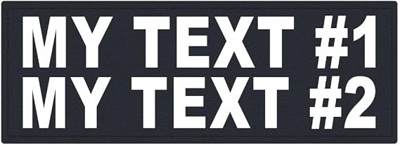 Custom 2 Text Line Tactical Patch w/Hook Backing, 11x4, Midnight Navy
