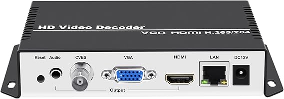 H.265 H.264 IP Video Decoder - HDMI VGA CVBS Audio Streaming Decoder - RTMP HLS RTSP UDP SRT for IP Camera