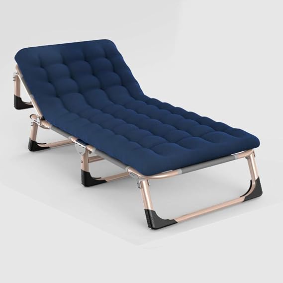 Folding Reclining,Reclining Zero-Gravity Recliner, Zero Gravity Chair, Garden Outdoor Terrace Sun Chair, Folding Bed-Navy