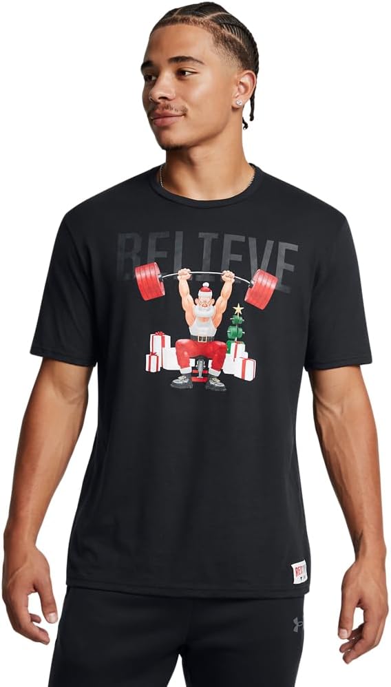 Under Armour Men's Project Rock Red One Believe Short Sleeve T Shirt