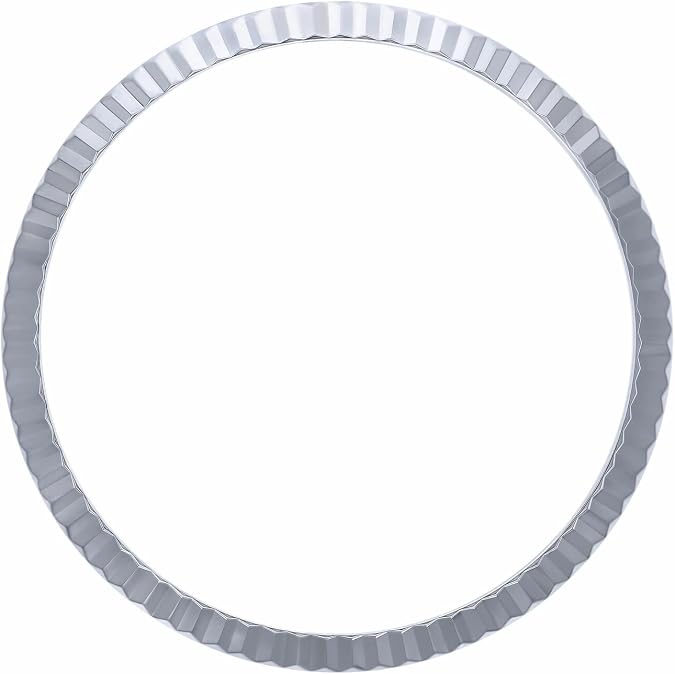 Ewatchparts 18K WHITE GOLD FLUTED BEZEL Compatible With ROLEX DATEJUST 36MM 116139, 116189, 116199