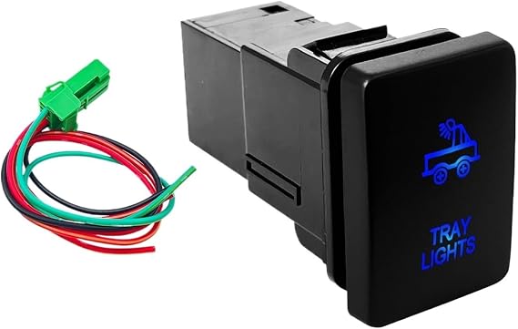 12V Blue Fog Light Bar Push Switch Fit For Toyota 2015 For Hilux GUN Prado 150 200 RAV4 HiAce Landcruiser ON OFF Button(TRAY LIGHTS)