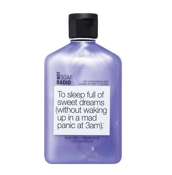 Not Soap, Radio To sleep full of sweet dreams | Clementine and Lavender with chamomile and lavender extracts, Moisturizing Body Wash for Women and Men | Paraben and Sulfate Free