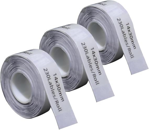 D30 Label Transparent,3 Rolls,0.55" x 1.18"(12mm x 40mm),230 Label