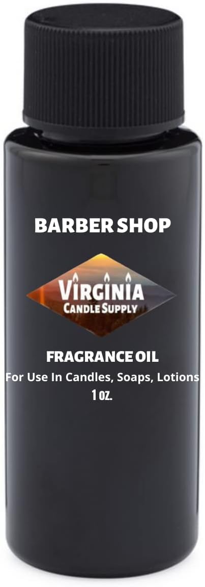 Barber Shop Fragrance Oil (1 oz Bottle) for Candle Making, Soap Making, Tart Making, Room Sprays, Lotions, Car Fresheners, Slime, Bath Bombs, Warmers...