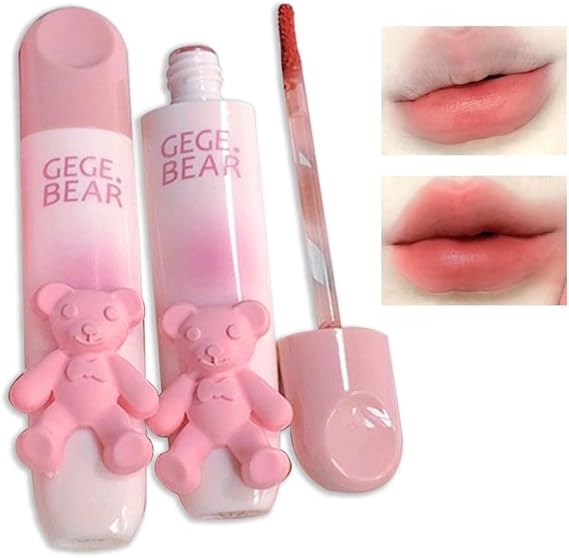 Gege bear Girly Heart Soft Matte Lip Gloss Slip Mud Lipstick 03# Sunset