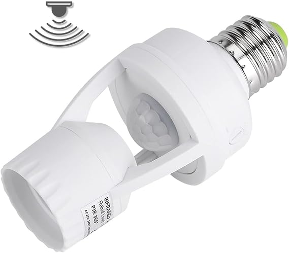 Parcbeny 24272 360° PIR Hareket Sensörlü E27 Lamba Duy Uyumlu Adaptörü Zaman Ayarlı AC 100V-240V 60W Max