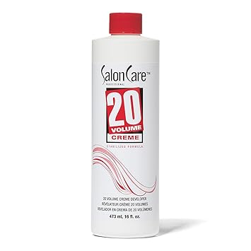 Salon Care 20 Volume Creme Developer, Uniform Lift, Easy to Handle Cream Consistency, Stabilized Formula, 16 Ounce