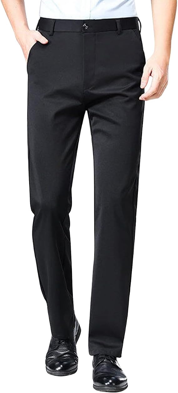 Chinos Pants Men Slim Fit Stretch Dress Pants with Pockets Business Casual Work Formal Pant Flat Front Dress Slacks