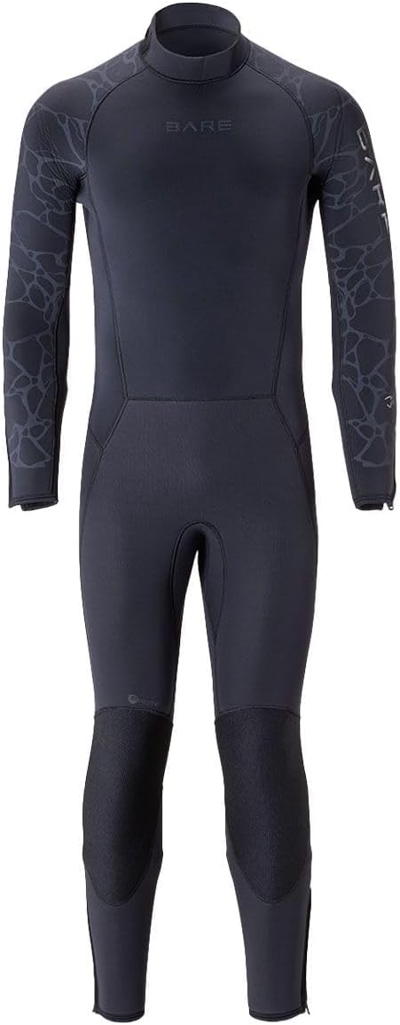 BARE 7MM Men's Velocity Ultra Full 2.0 Wetsuit | Unique Omnired Material Woven into The Torso for Added Warmth | Full Stretch Neoprene |Black, LS