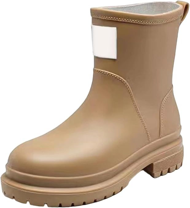 Women's Mid Calf Rain Boots Stylish Durable Thick Sole Ankle Shoes For Everyday Outdoor Activities And Rainy Days