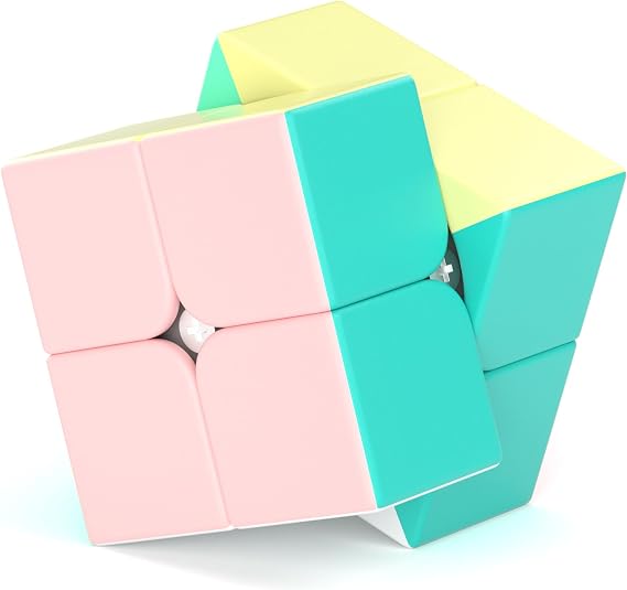 ROXENDA Speed Cube-2x2x2 Stickerless Magic Cube Macaron Vivid Color Fast Cubing for Classroom Training Puzzle Toy Cube for Kids Adult