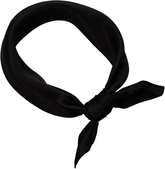 RIIQIICHY 100% Mulberry Silk Scarf for Women 21" Square Head Hair Neck Scarves Small Neckerchief