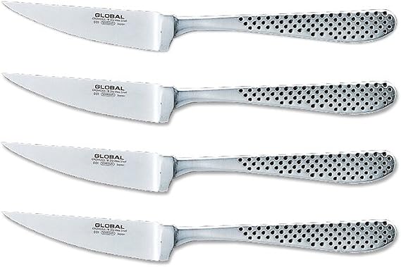 Global GTF-4001-4 Piece 4pc Steak Knife Set, 4 pack, Stainless Steel