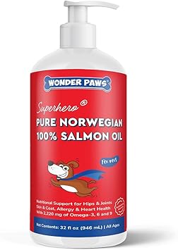 Premium Salmon Oil for Dogs Pure Norwegian Salmon Oil High in Omega 3 EPA & DHA -Powerful Fish Oil for Dogs Skin & Coat, Hip & Joints, Allergies & Itchy Skin Omega 3 Fish Oil for Dogs-32oz Liquid