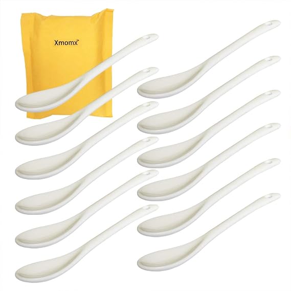 12 pcs Porcelain Egg Spoons Ceramic Spoons White 5 inch Coffee Dessert Yogurt Tea milky tea