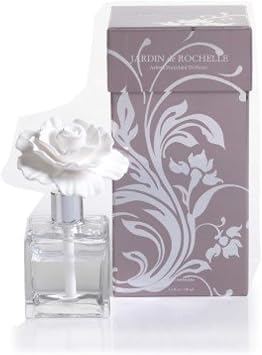 Zodax Jardin De Rochelle Porcelain Diffuser Square Glass Bottle Primrose