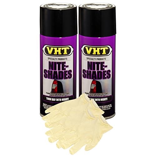 VHT Nite-Shades Lens Cover Translucent Black Paint 10 oz Bundle with Latex Gloves 6 Items