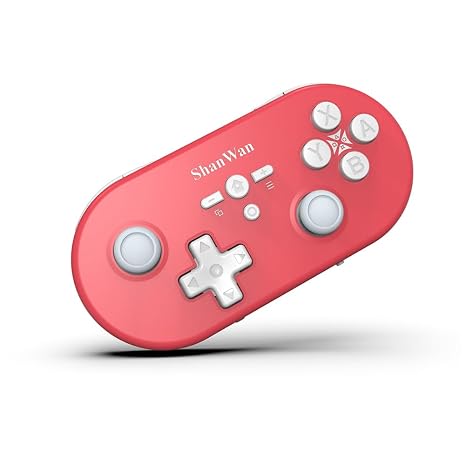 ShanWan Q37 Wireless Gaming Controller, Dual Hall-Effect Joysticks, 6-Axis Gyro, Adjustable Dual Motor Vibration, Customizable Buttons & Macros, Bluetooth 5.0 Gamepad for Switch, PC, PS4, Android, iOS, Steam Deck(Red)