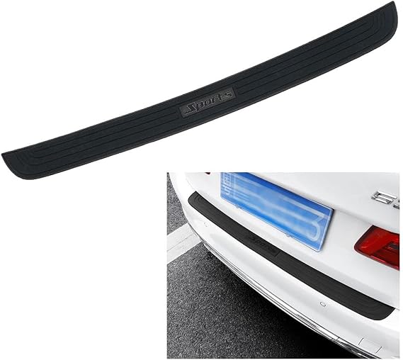 Rear Bumper Protector Guard Trunk Rubber Protection Strip Rubber Scratch-Resistant Trunk Door Entry Guards Car Accessory for SUV/Cars Universal（Sport Black）
