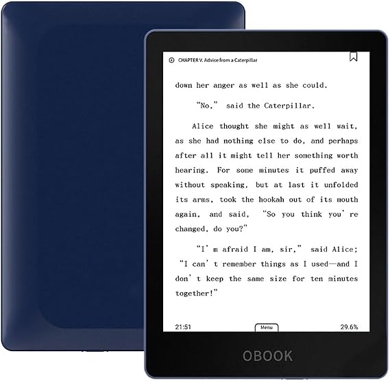 OBOOK6 eReader (32G), 6" 300ppi Glare-Free Display, Android, Adjusting Front Light, Long of Battery Life, Dark Mode Option, eBook Readers Devices