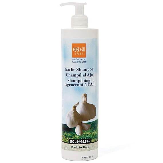Ever Ego Italy Garlic Shampoo For Damaged, Bleached or Colored Hair | Repairing And Hydrating Hair Care Product For Men And Women | 500ml Bottle