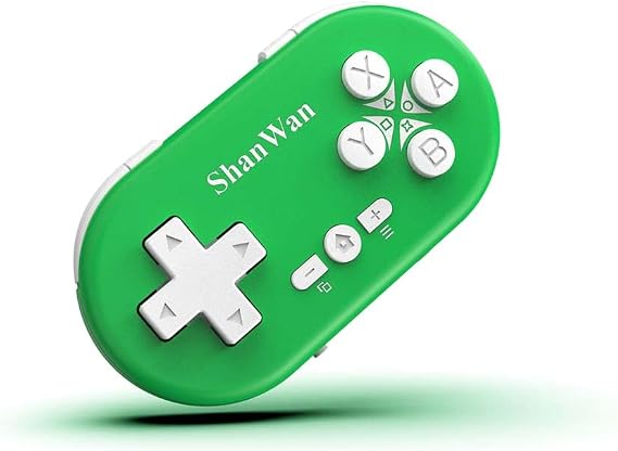 ShanWan Bluetooth-Gamepad, Mini-Wireless-Controller für Switch, Windows, Android, iOS und PS 4 (Grün)