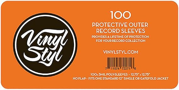 Vinyl Styl? VS-P-006 12 Inch Outer Record Sleeves - Open Top - 100 Count - (Clear)