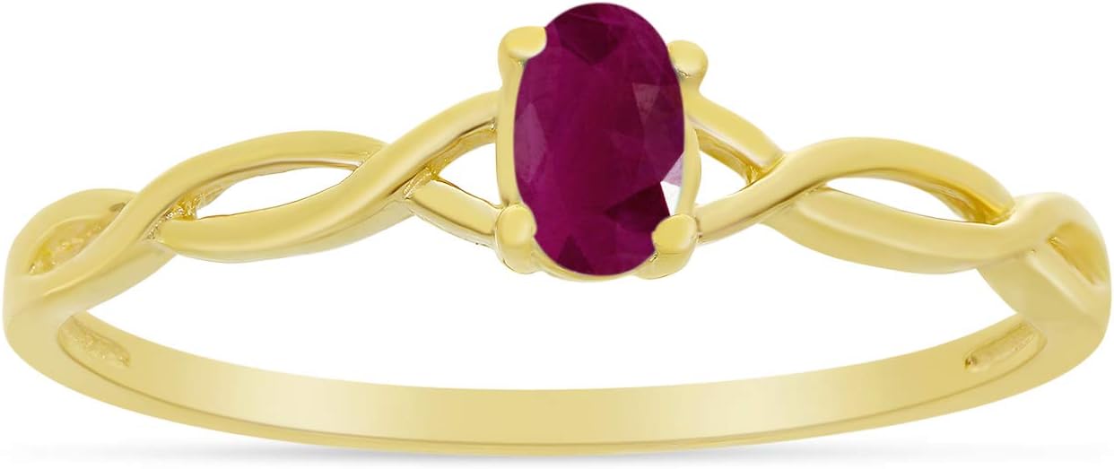 10k Yellow Gold Oval Ruby Ring