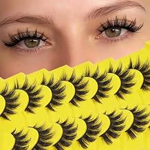 Ahrikiss Lashes Manga Lashes Spiky Anime False Eyelashes Cosplay Thick Fake Eyelashes Faux Mink Lashes 10-15mm Soft Wispy Lash Strips 7 Pairs Pack (Peacock)