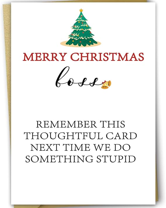 Cute Boss Christmas Card, Humorous Xmas Gift from Employee Group