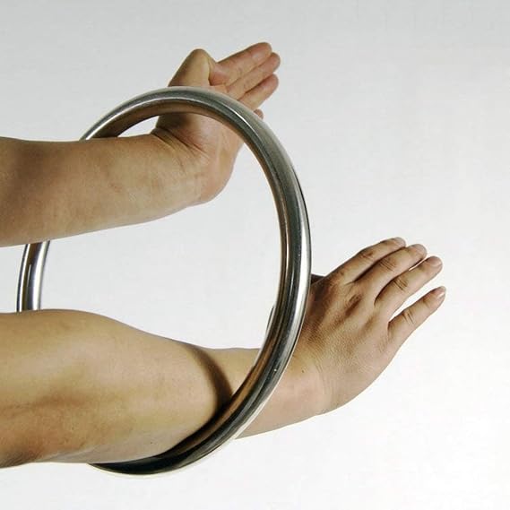 Hotour Wing Chun Stainless Ring Yewen Sau Sticky Hand Strength Training Tsun Siu Lum Kung Fu