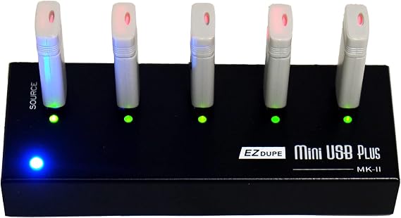 [New Update Version] EZ Dupe 1 to 4 Mini USB Plus MK II Duplicator - Standalone Portable USB Flash Media Thumb Drive Compact Copier (DM-FU0-5V04B-V2)