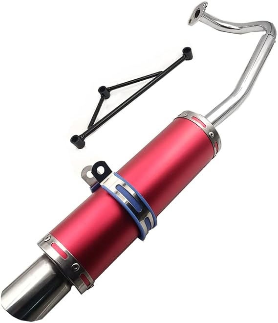 RED Exhaust System Muffler for GY6 50cc Scooters 139QMA 139QMB 4 Stroke Engine