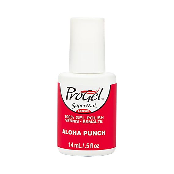 Supernail Gel Polish for Nails, Aloha Punch Shimmer, 0.5 Fluid Ounce