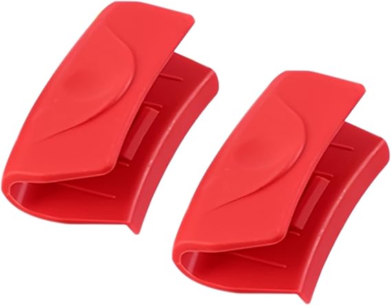 2 Pcs Silicone Hot Handle Holder, Cast Iron Skillet Handle Covers Heat Resistant, Non-Slip Pot Handle Grip Sleeves, Assist Pan Holder Protectors for Griddles Casserole Cookware (Red)