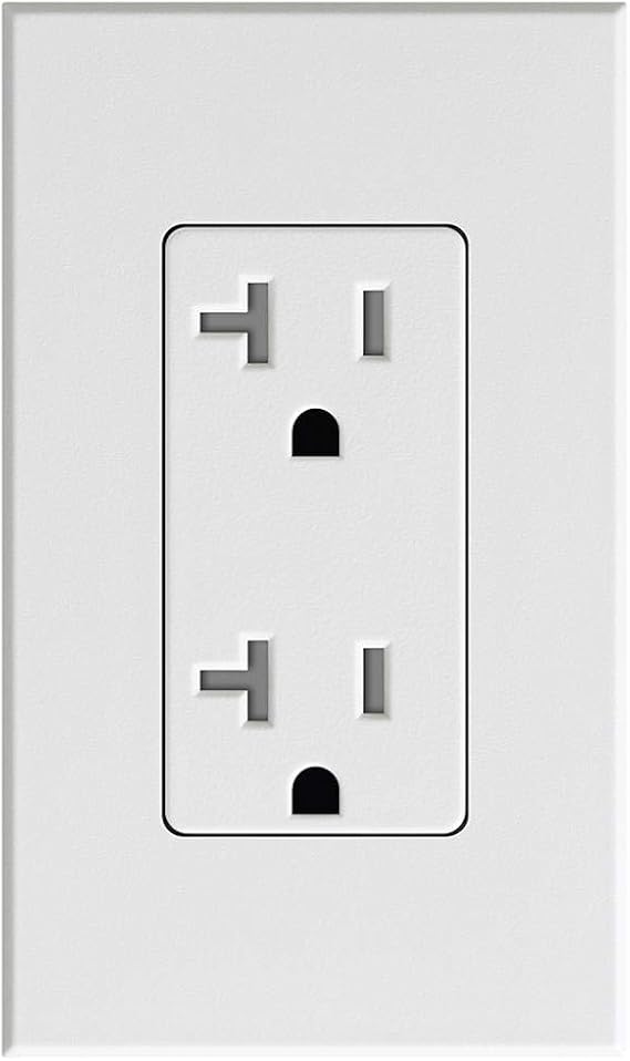Lutron Satin Colors 20 Amp Tamper-Resistant Duplex Receptacle - Snow